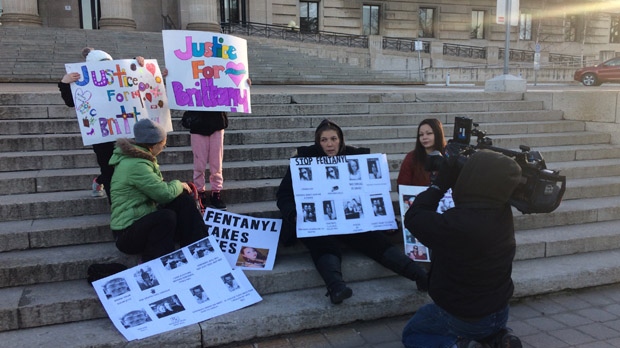 Fentanyl protest at Manitoba legislature
