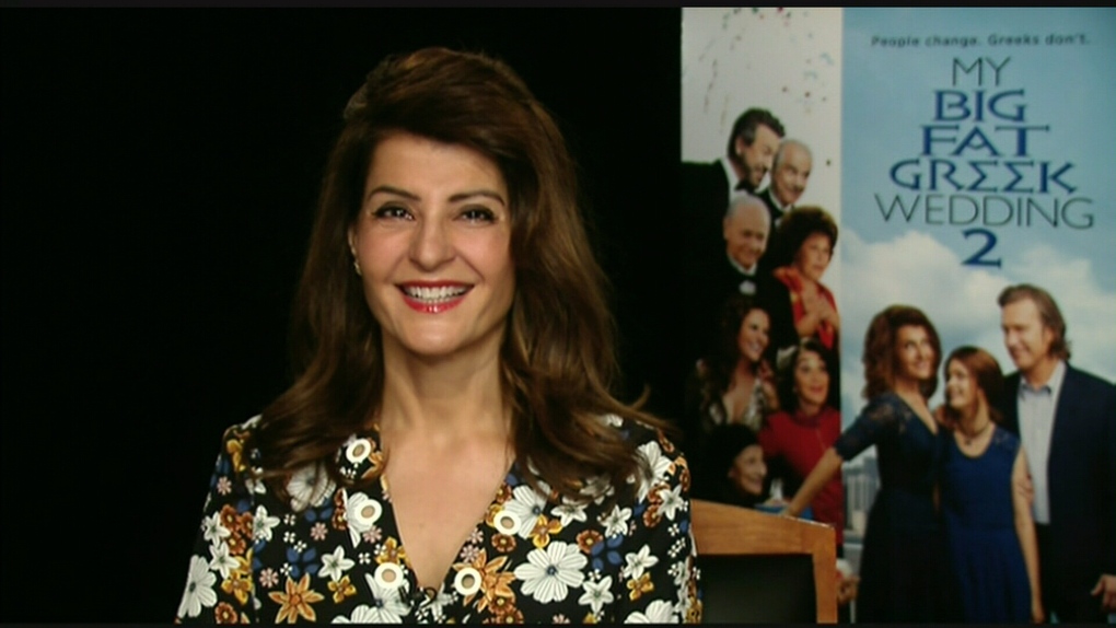 Actor, writer and producer Nia Vardalos is shown in this 2016 file image during a media appearance to promote "My Big Fat Greek Wedding 2".