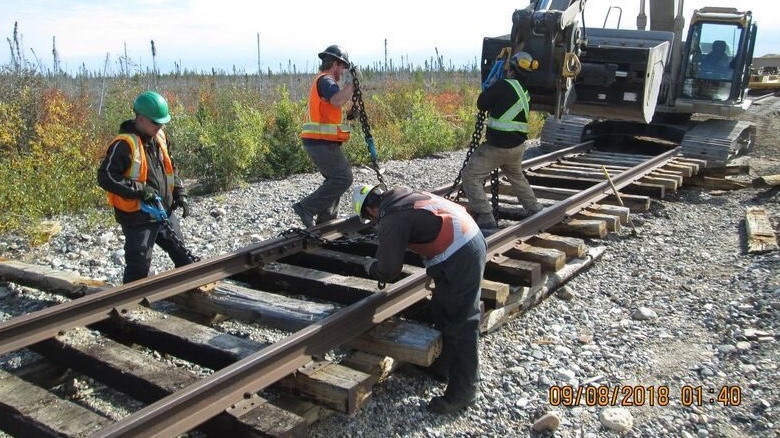 Crews work on the railway near Gillam in 2018 (Source: Arctic gateway Group)