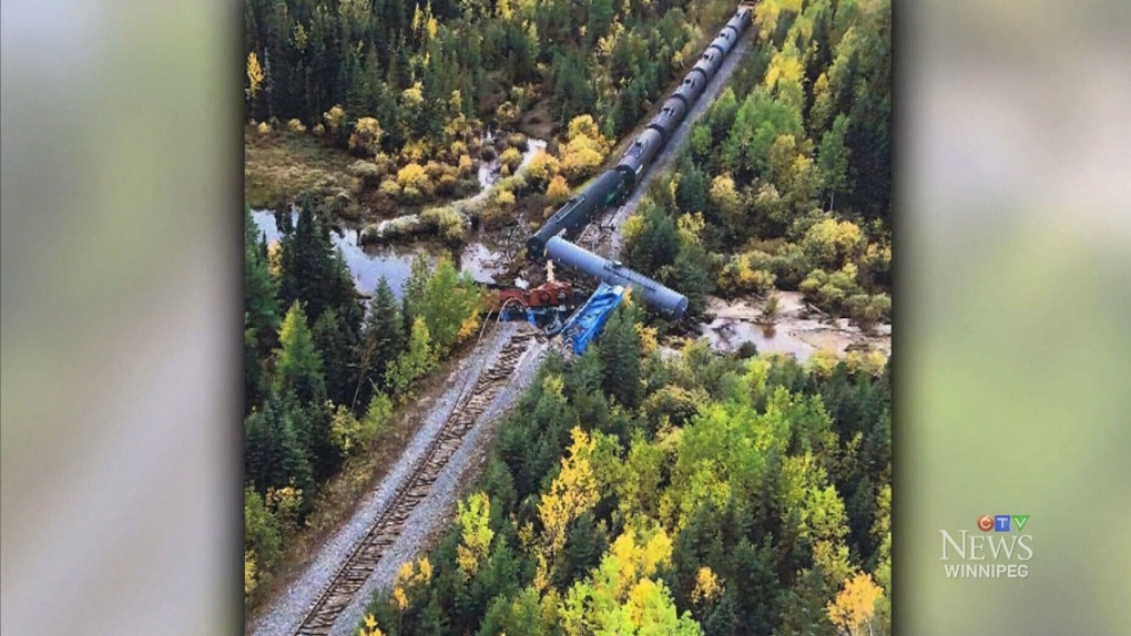 Transportation Safety Board of Canada says the accident occurred near Ponton, Man. on Sept. 15 when the train hit a washout on the Hudson Bay Railway. (Source: Jackie Gogal)