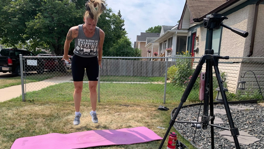 Jennifer Raposo decided to celebrate her birthday by doing 1,600 burpees all for a good cause. July 26, 2021. (Source: Jamie Dowsett/CTV News)