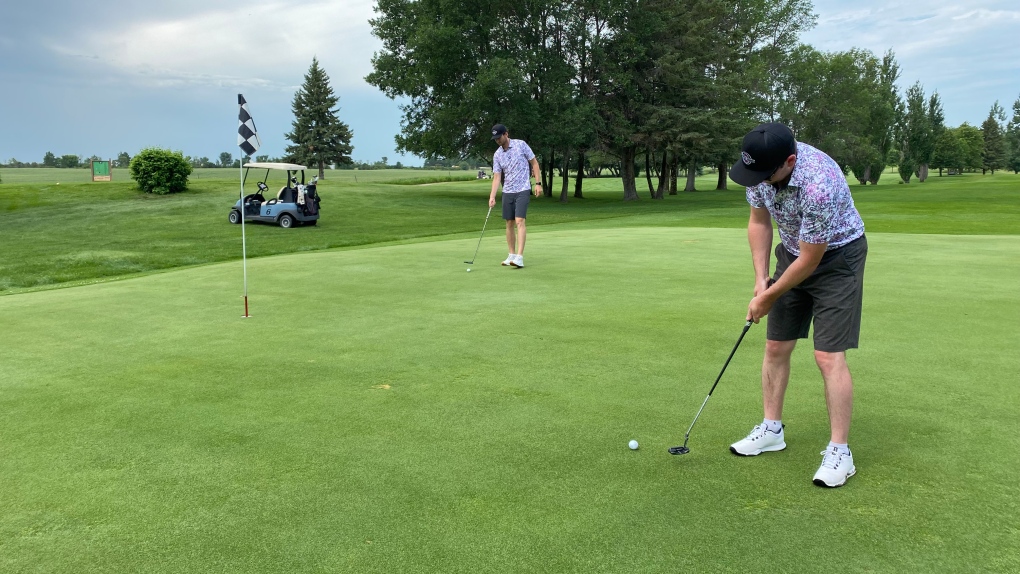 Dylan Thornborough and Patrick Law are trying to golf more than 210 holes in a day for charity. (Source: Marathon Monday Fundraiser)