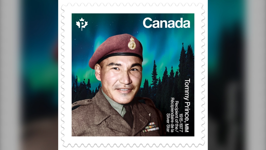 Canada Post unveiled a new stamp honouring the life of Sgt. Tommy Prince, who was one of Canada's most decorated Indigenous war veterans. Oct. 17, 2022. (Source: Canada Post)
