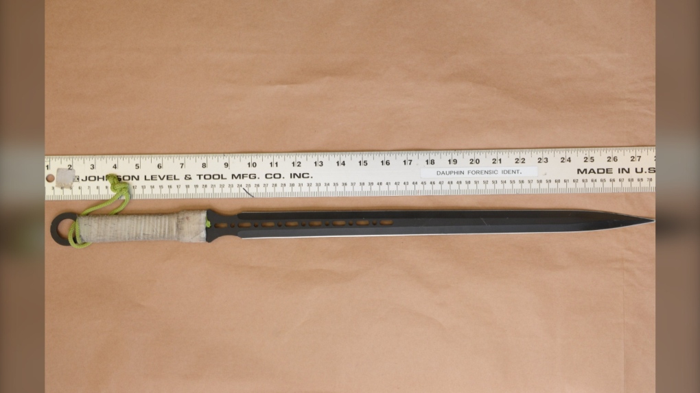 The sword used in the attack. (Source: Manitoba RCMP)