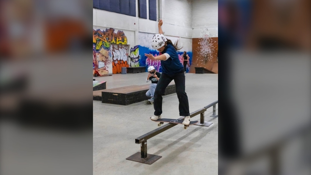 Maddy Nowosad is part of a group looking to create a new indoor skateboard facility in Winnipeg, alleging the current indoor skatepark in Winnipeg has discrimintory policies against 2SLGBTQ+ skaters. (Photo courtesy: Morgan McLachlan)