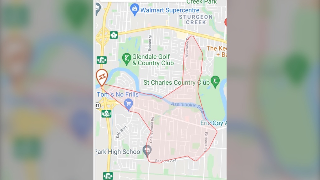 Manitoba Hydro said a pole fire in the Charleswood area led to the power outages of about 2,000 customers on Feb. 8, 2022. (Source: Manitoba Hydro/ Twitter)