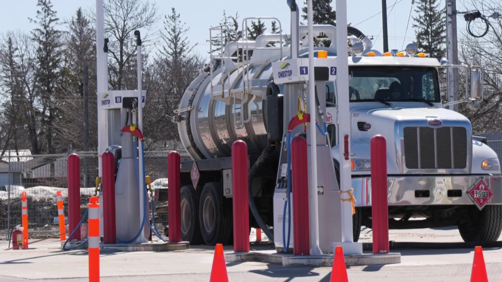 A gas station in Selkirk is closed due to a fuel leak on the site. According to the province, 30,000 litres of gasoline leaked in the area as of April 1. (CTV News Winnipeg Photo)