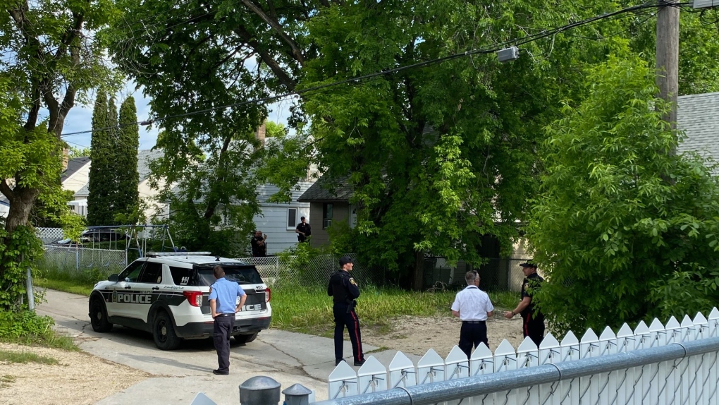 Winnipeg police respond to a bear sighting in the 800 block of Talbot Avenue on June 18, 2022. Police confirmed the bear was shot by an officer and had to be euthanized. (Source: Lorraine Jacobson)