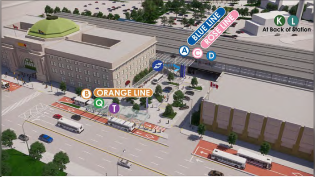 Winnipeg Transit has begun planning and design work for three new rapid transit stations and a connecting downtown corridor, which are the next infrastructure projects slated to be built. (Source: Master Transit Plan)