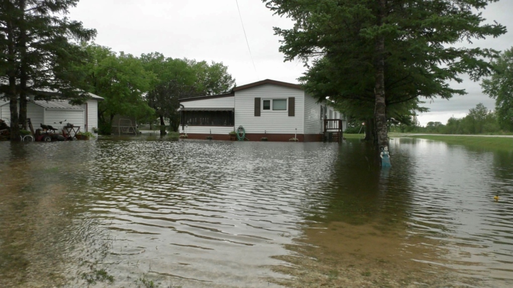 Flooding is seen in Teulon, Man. on July 19, 2022. (CTV News Photo Mason DePatie)