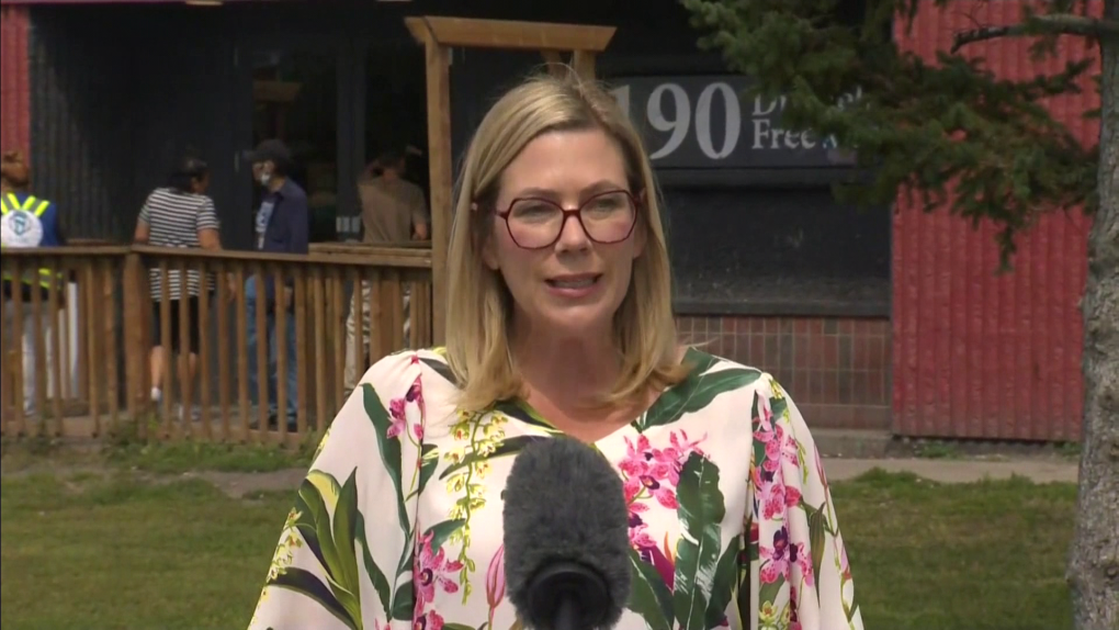 Families Minister Rochelle Squires announces $6.3 million to help fight homelessness, August 11, 2022. (Source: pool feed)