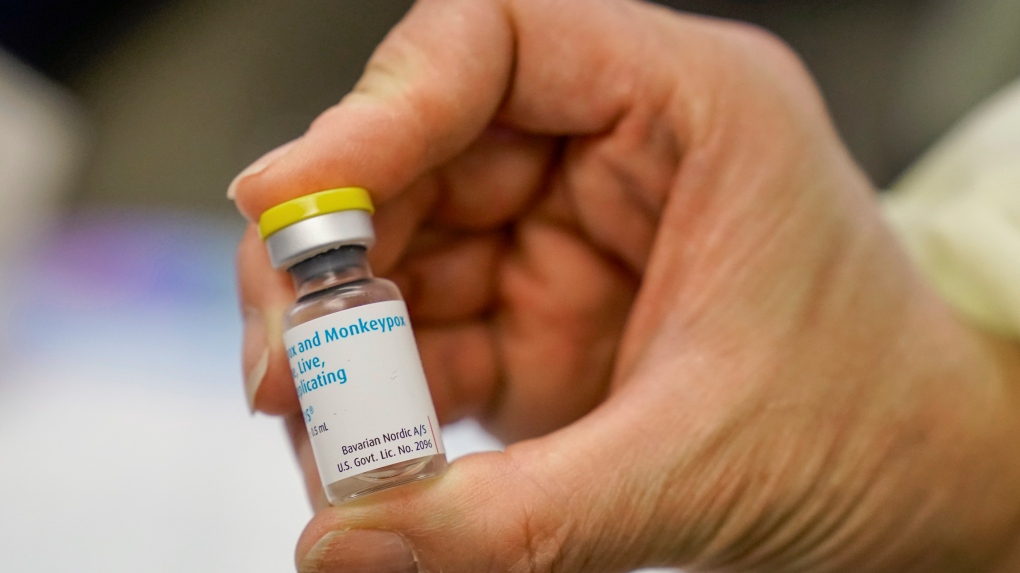 The monkeypox vaccine is seen during a vaccination clinic at the OASIS Wellness Center, Friday, Aug. 19, 2022, in New York. (AP Photo/Mary Altaffer) 