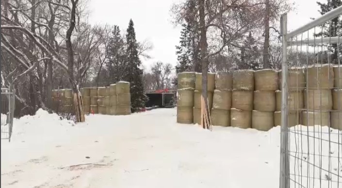 Bales of hay can be seen in two Winnipeg parks.