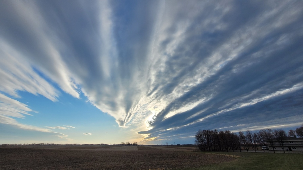 The clouds pictured over Elm Creek, Man. on Nov. 20, 2023. (Submitted: Natalie Stangl)