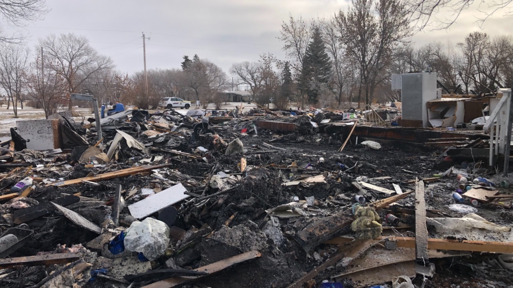 Manitoba RCMP are investigating a fire as arson after a home on Pipeline Road in the RM of West St. Paul burned down on Nov. 27, 2023. (Supplied: RCMP)