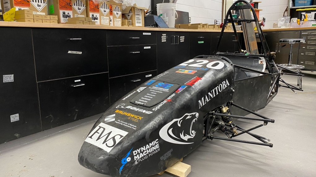 Each school year, engineering students build a new open wheel formula-style electric race car to compete at international events. (Source: Zach Kitchen, CTV News)