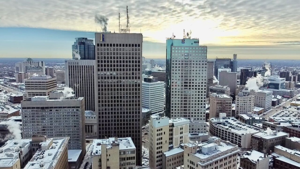The Winnipeg skyline is pictured on Feb. 1, 2023. New numbers from Manitoba Hydro show electricity use spiked during the recent cold snap.(CTV News Photo Jamie Dowsett)