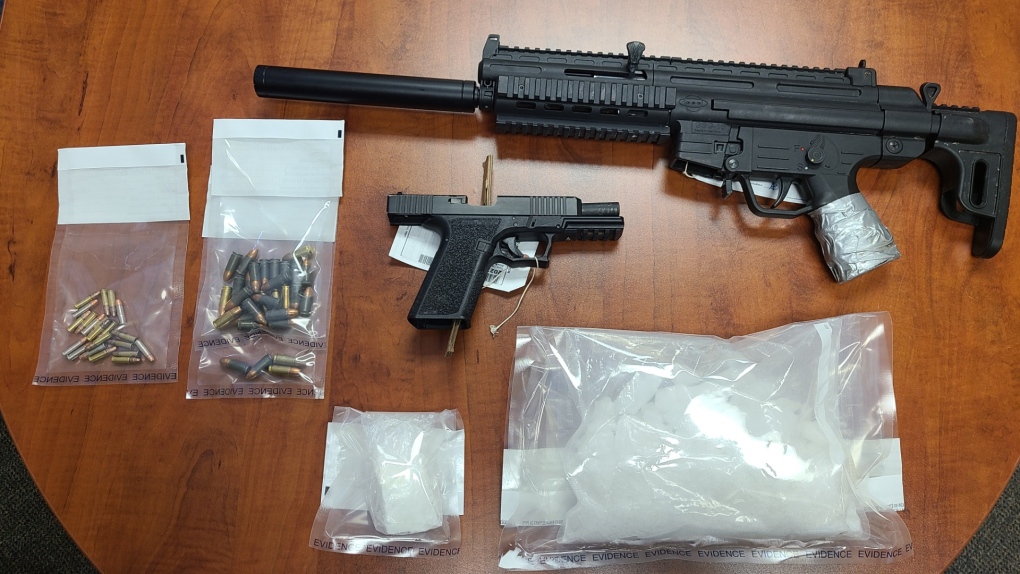 During the search, officers found approximately 188 grams of cocaine, 732 grams of methamphetamine, two loaded restricted firearms, ammunition, cell phones and other drug-related paraphernalia. (Source: RCMP)