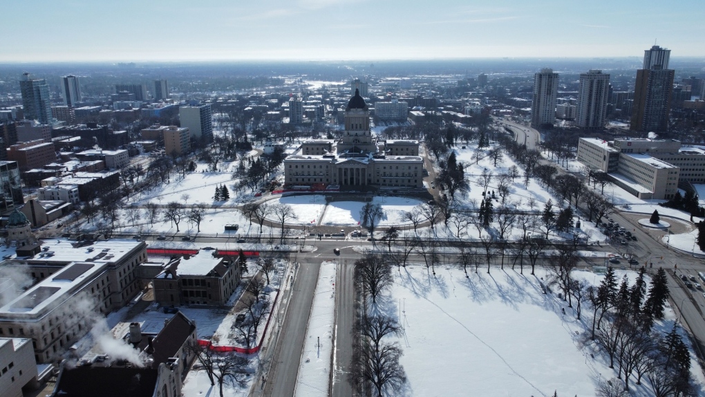 The Manitoba Legislature is pictured in February 2023. (CTV News File Photo)