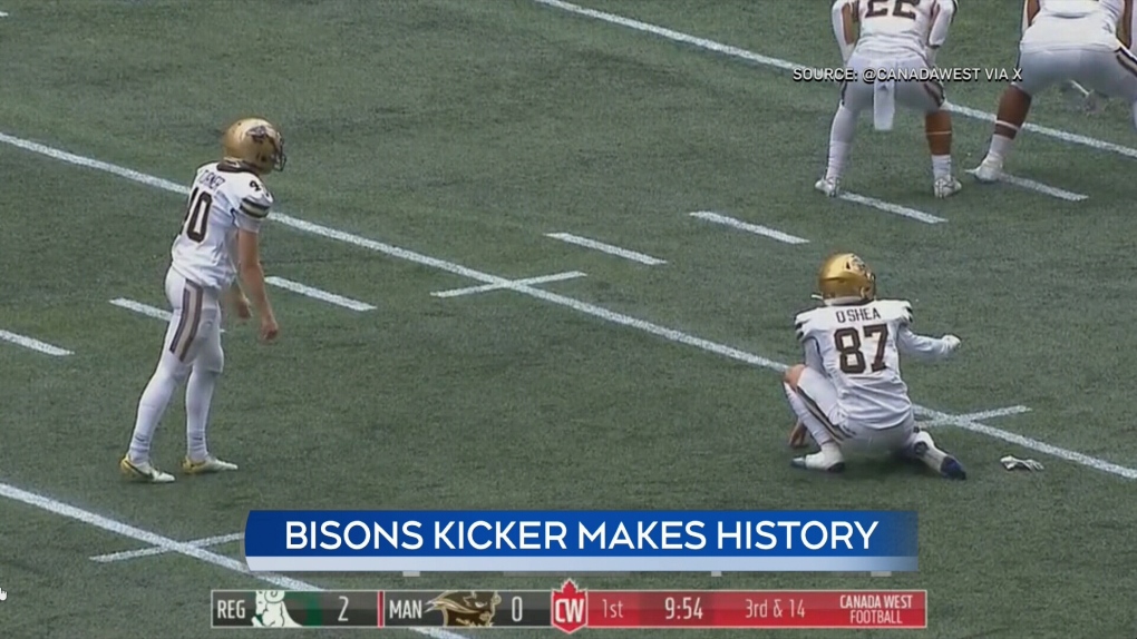 Bisons' female kicker makes U Sports history in win over Rams