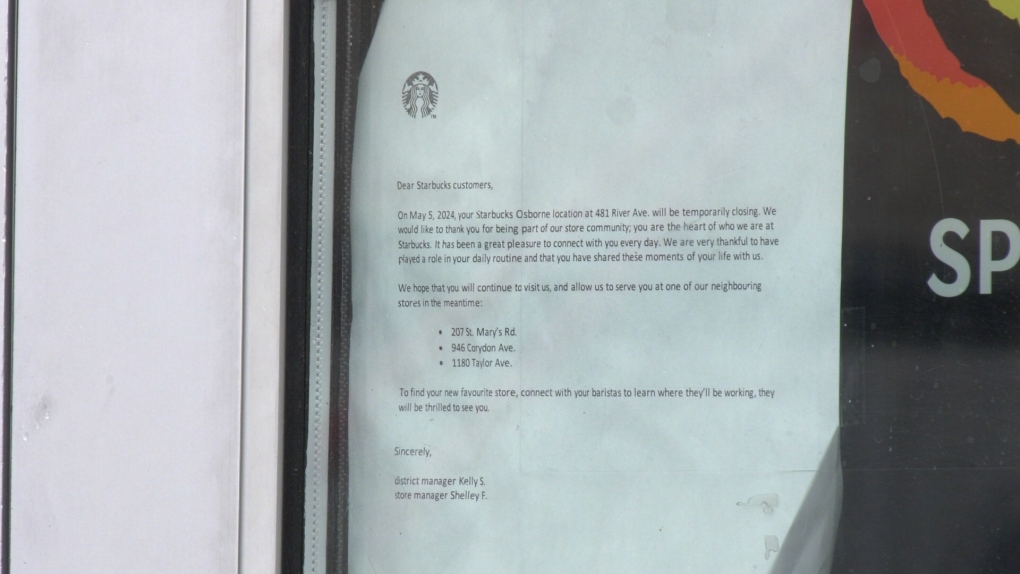 Lo Starbucks di Osborne Village è temporaneamente chiuso