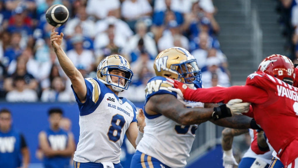 Collaros has first TD pass of season as Blue Bombers top Stampeders 4137 CTV News