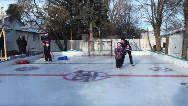 Winnipegger Builds Jets Themed Skating Rink In Backyard Ctv News