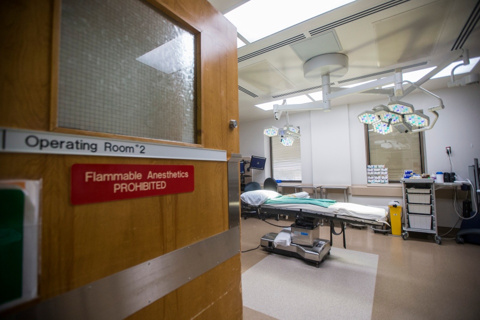 An operating room in the empty day surgery unit at
